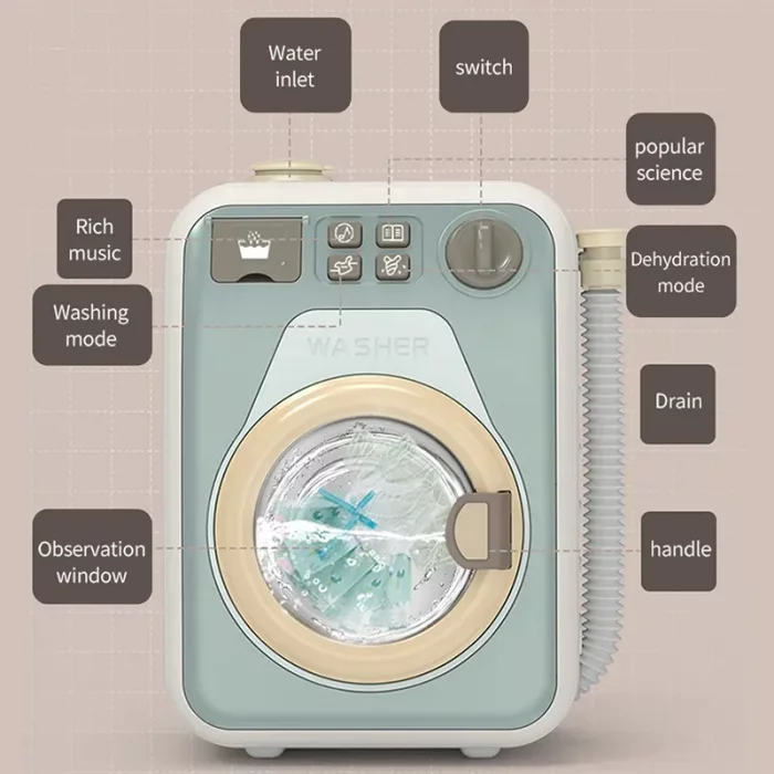 اسباب بازی ماشین لباسشویی 18 تکه رنگ سبز کد HJ190