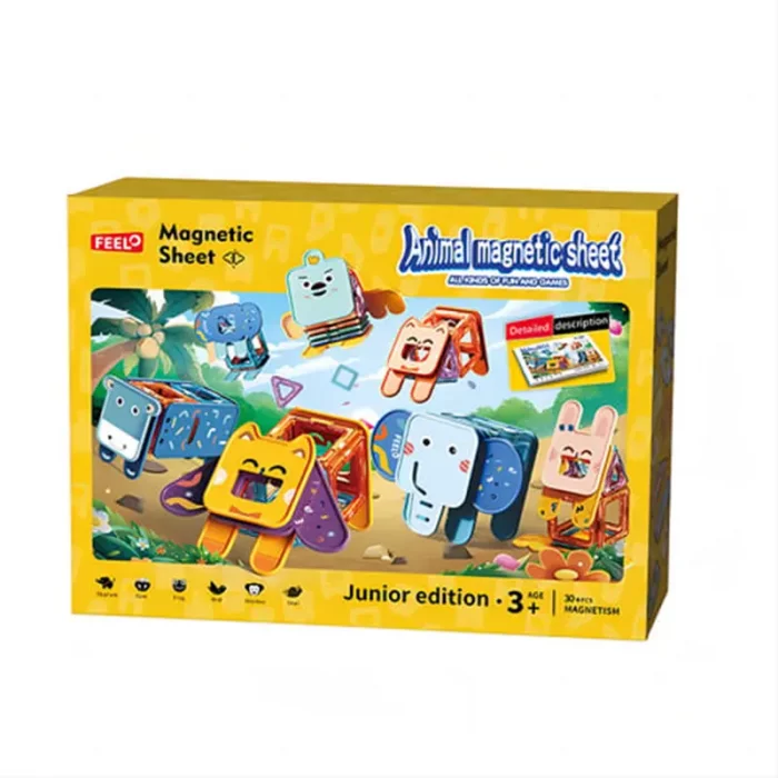اسباب بازی کاشی های مغناطیسی حیوانات 30 تکه فیلو FEELO کد FL1504