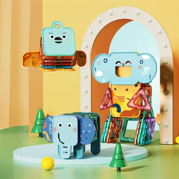 اسباب بازی کاشی های مغناطیسی حیوانات 30 تکه فیلو FEELO کد FL1504