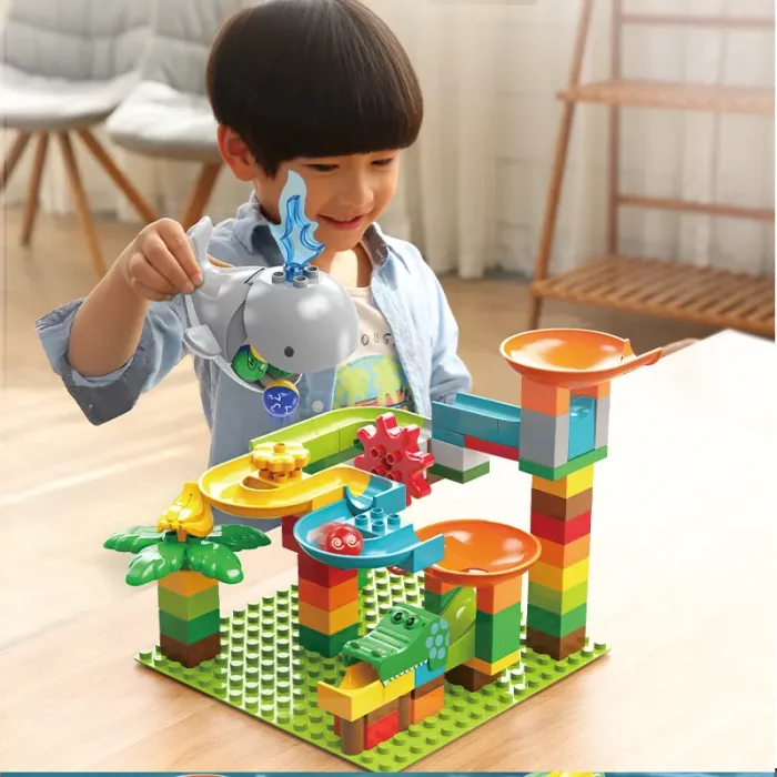 اسباب بازی لگو سرسره توپ طرح حیوانات دریایی  97 تکه  فیلو FEELO کد FL2325