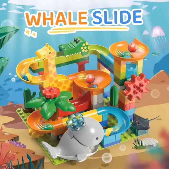 اسباب بازی لگو سرسره توپ طرح حیوانات دریایی  98 تکه  فیلو FEELO کد FL2325