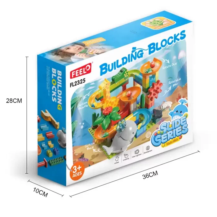 اسباب بازی لگو سرسره توپ طرح حیوانات دریایی  98 تکه  فیلو FEELO کد FL2325