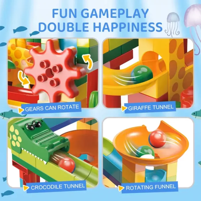 اسباب بازی لگو سرسره توپ طرح حیوانات دریایی  98 تکه  فیلو FEELO کد FL2325