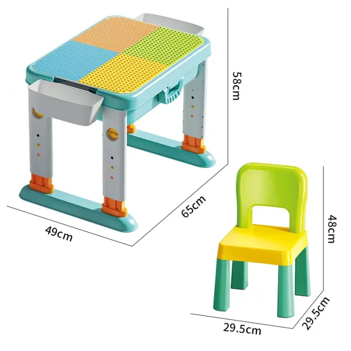 میز لگو بازی 3 در 1 فلو به همراه 55 تکه لگو FEELO کد FL1632