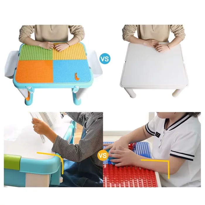 میز لگو بازی 3 در 1 فلو به همراه 55 تکه لگو FEELO کد FL1632