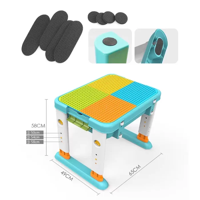 میز لگو بازی 3 در 1 فلو به همراه 55 تکه لگو FEELO کد FL1632