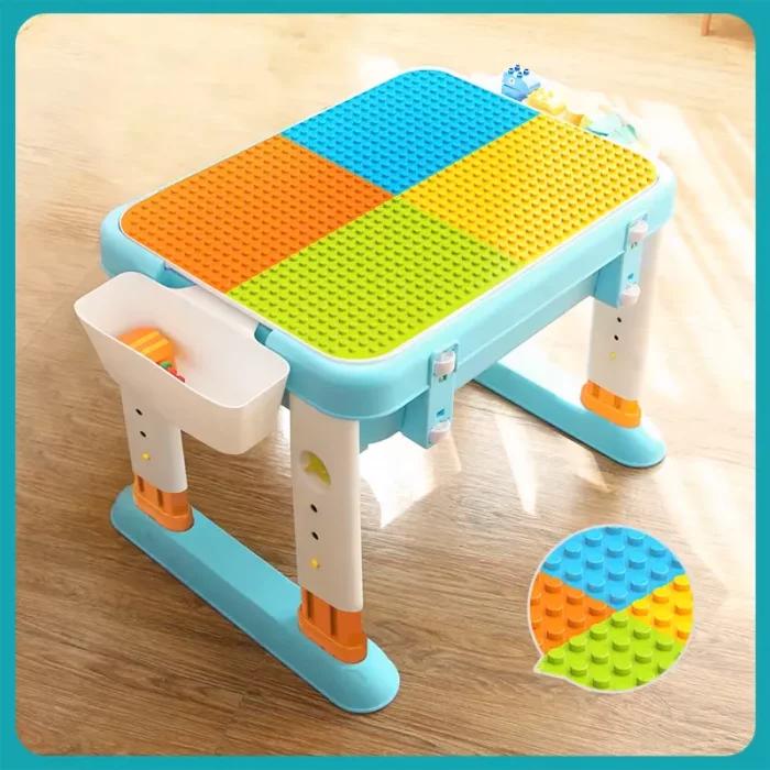 میز لگو بازی 3 در 1 فلو به همراه 55 تکه لگو FEELO کد FL1632