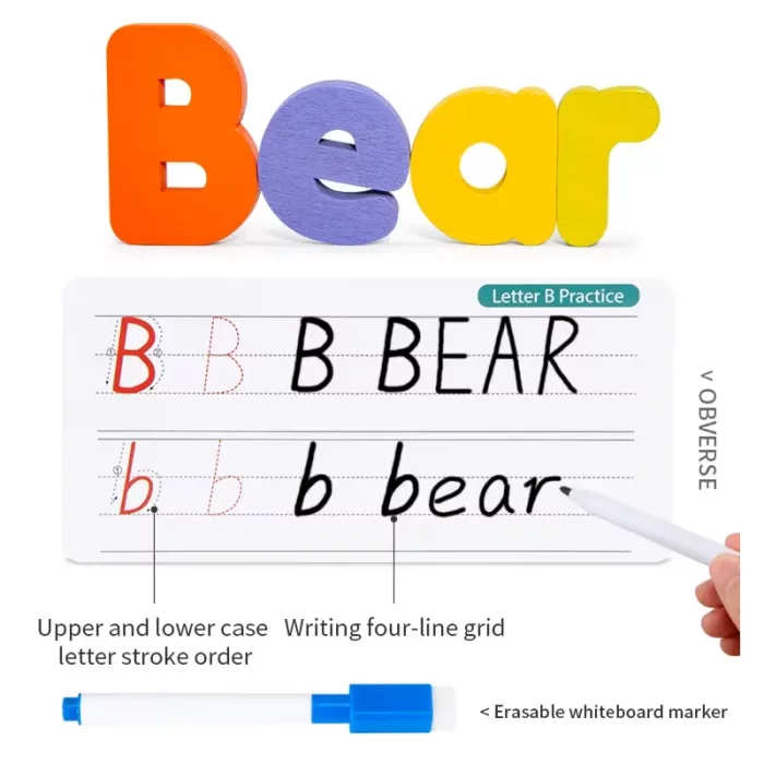 پازل چوبی آموزشی حروف الفبا انگلیسی مدل SSG5382