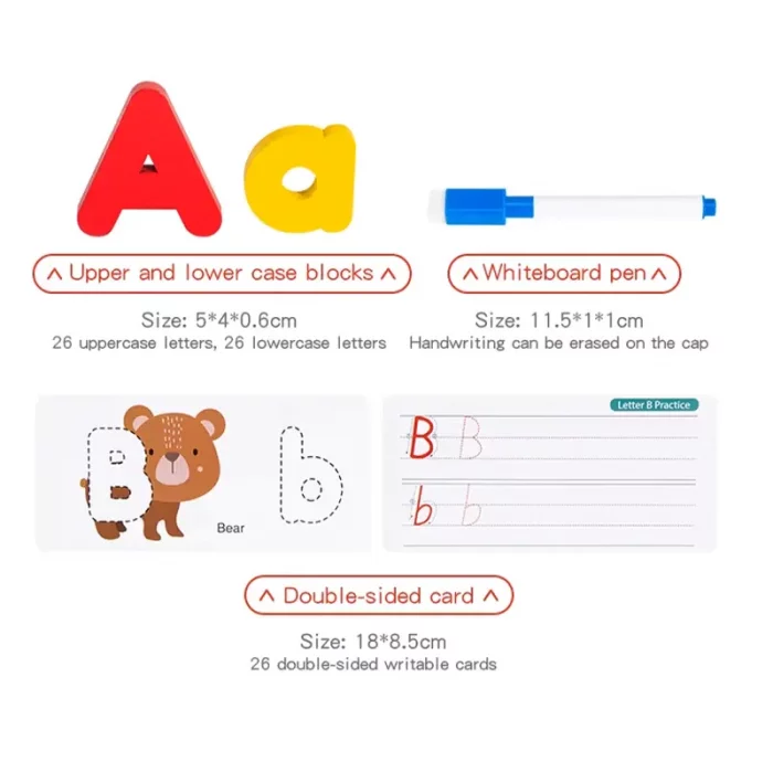 پازل چوبی آموزشی حروف الفبا انگلیسی مدل SSG5382