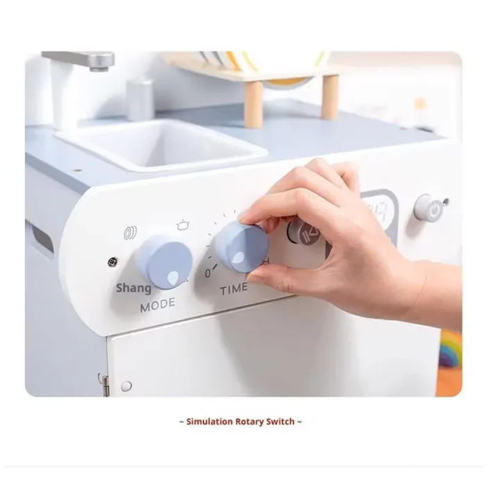 اسباب بازی ست کامل ماشین ظرفشویی چوبی رنگ سفید کد BL21155