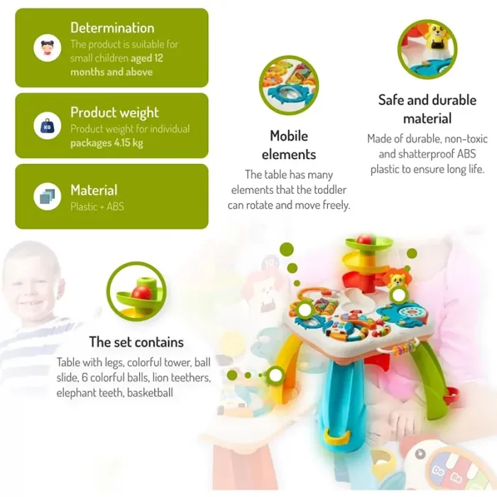 میز بازی کودک موزیکال هانگر Huanger مدل HE0519