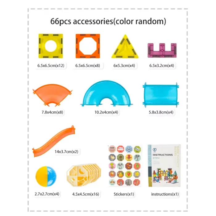 اسباب بازی کاشی مغناطیسی 66 تکه کد 1201