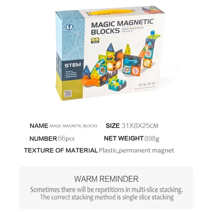 اسباب بازی کاشی مغناطیسی 66 تکه کد 1201