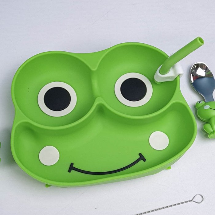 پیشبند و ظرف غذا کودک سیلیکونی کد JH8010