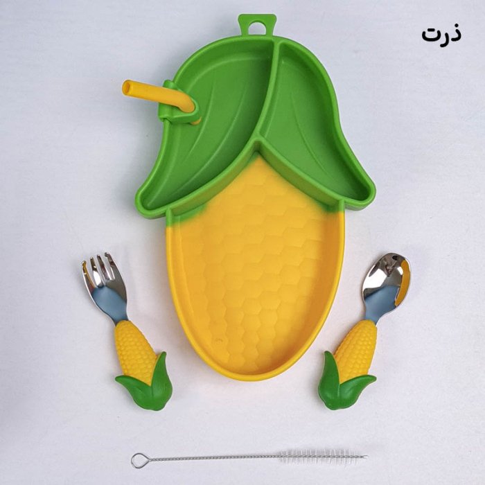 پیشبند و ظرف غذا کودک سیلیکونی کد JH8010