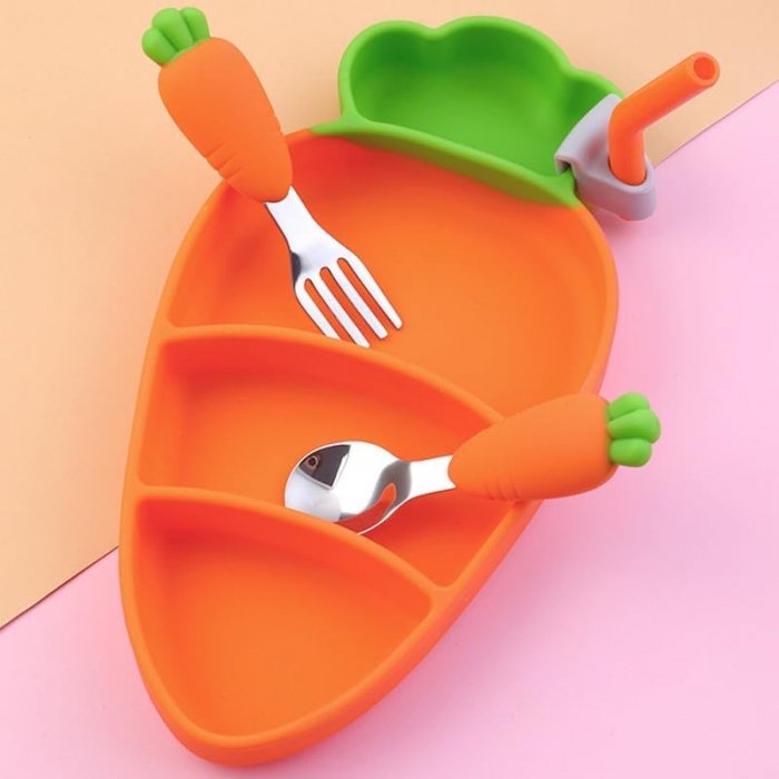 پیشبند و ظرف غذا کودک سیلیکونی کد JH8010