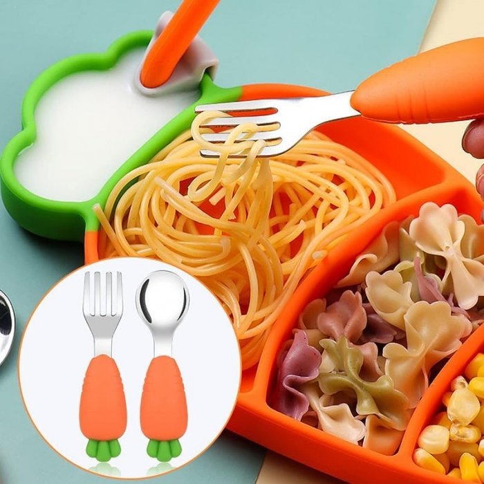 پیشبند و ظرف غذا کودک سیلیکونی کد JH8010