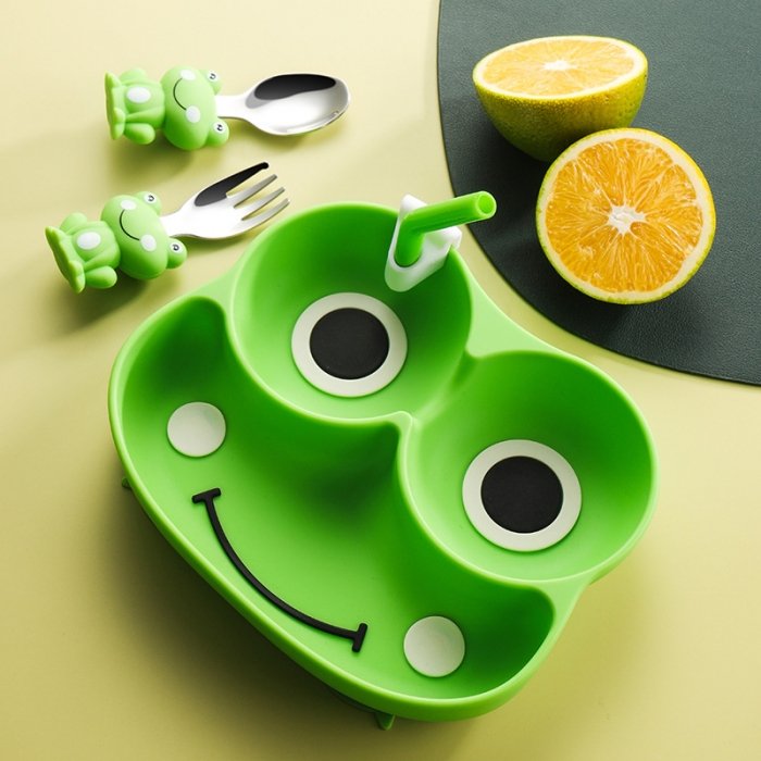 پیشبند و ظرف غذا کودک سیلیکونی کد JH8010