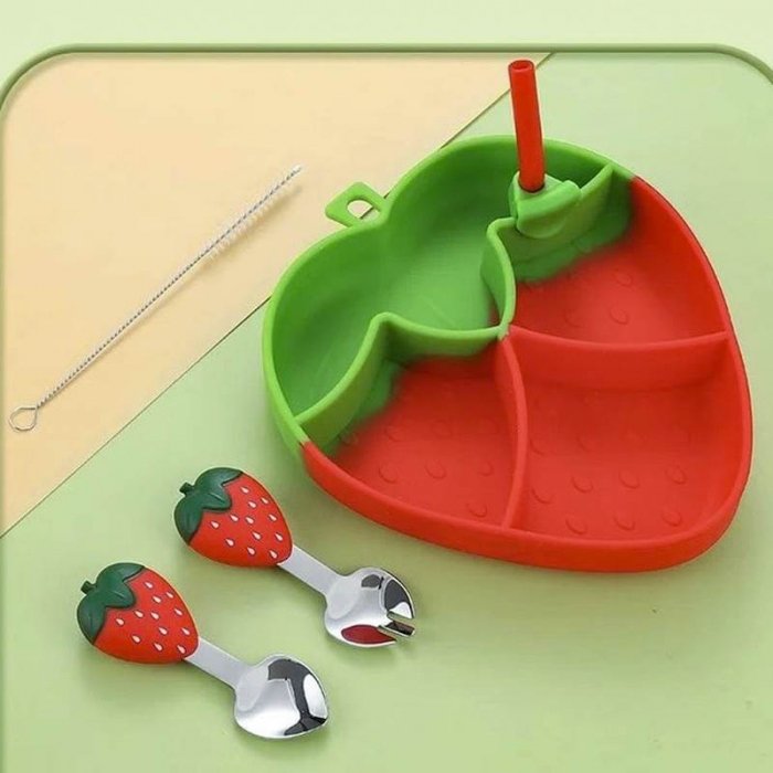 پیشبند و ظرف غذا کودک سیلیکونی کد JH8010