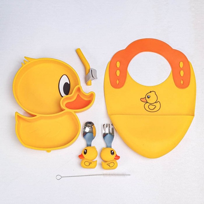 پیشبند و ظرف غذا کودک سیلیکونی کد JH8010