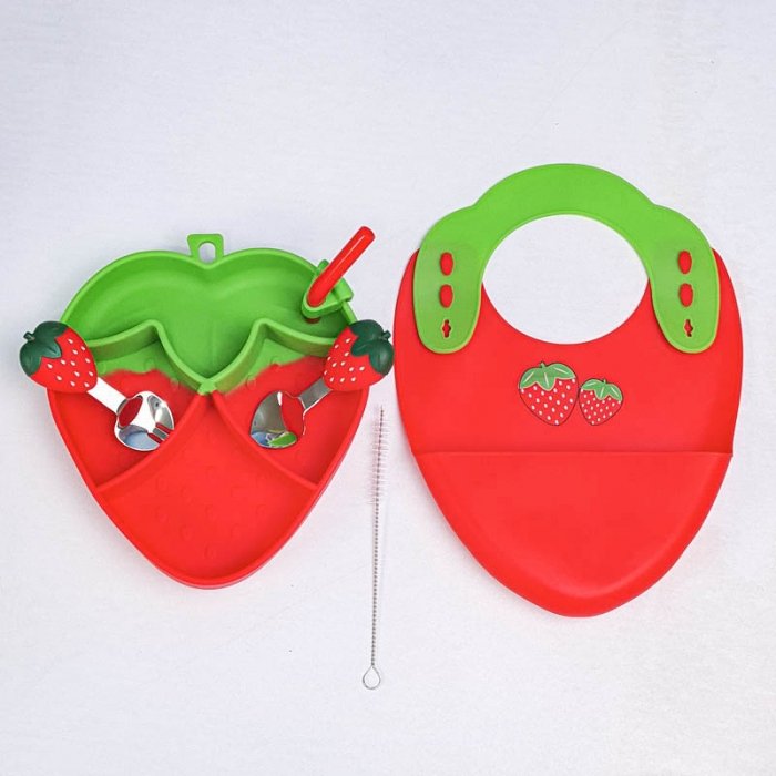 پیشبند و ظرف غذا کودک سیلیکونی کد JH8010