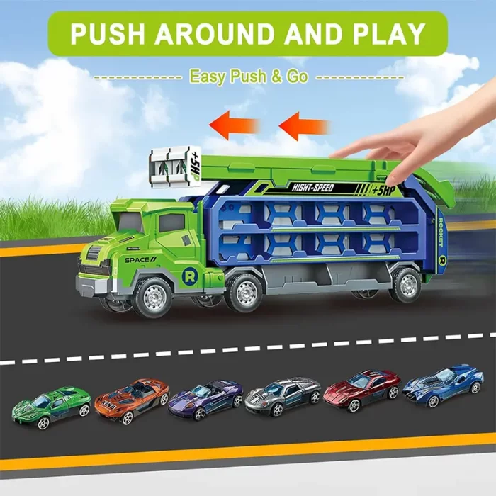 اسباب بازی کامیون ماشین مسابقه رنگ آبی زرد کد CY2227