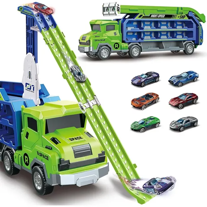 اسباب بازی کامیون ماشین مسابقه رنگ آبی زرد کد CY2227