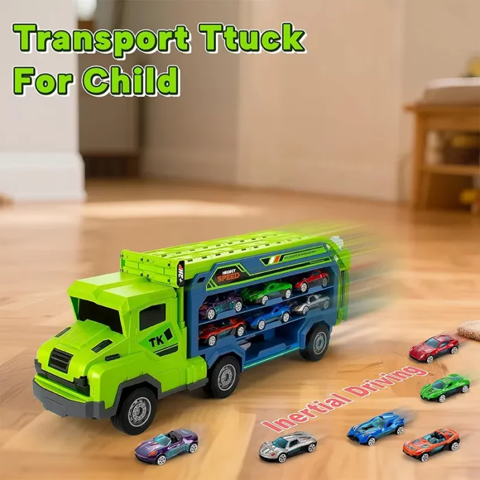 اسباب بازی کامیون ماشین مسابقه رنگ آبی زرد کد CY2227