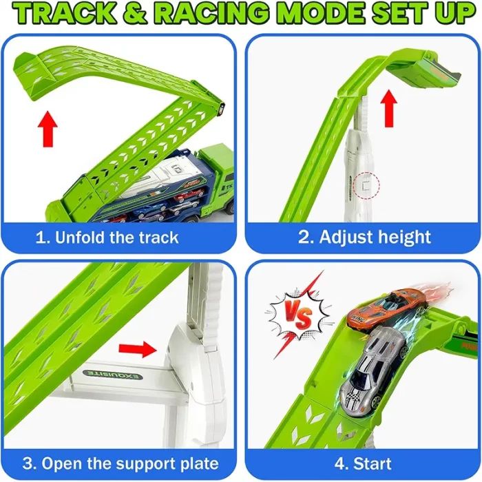 اسباب بازی کامیون ماشین مسابقه رنگ آبی زرد کد CY2227