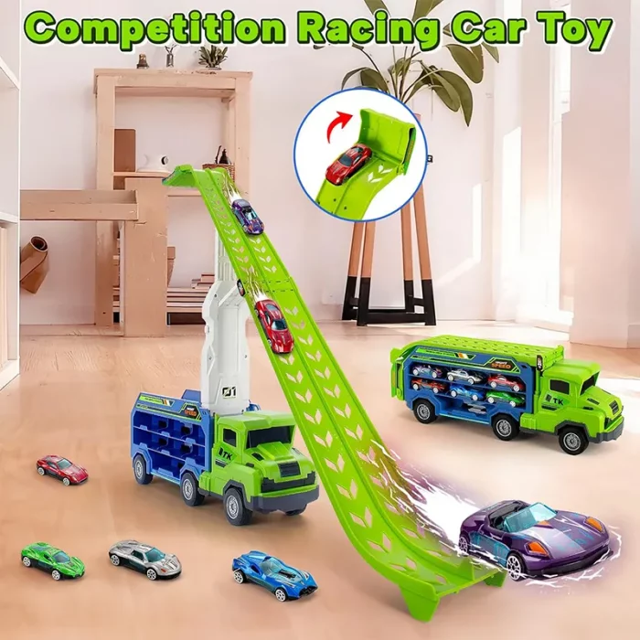 اسباب بازی کامیون ماشین مسابقه رنگ آبی زرد کد CY2227