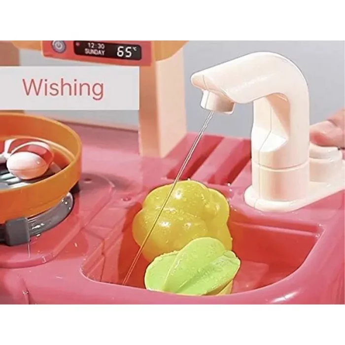 آشپزخانه کودک 36 تکه موزیکال رنگ صورتی کد 889170