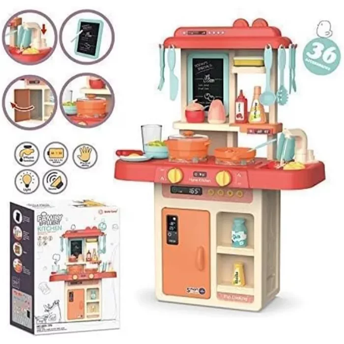 آشپزخانه کودک 36 تکه موزیکال رنگ صورتی کد 889170