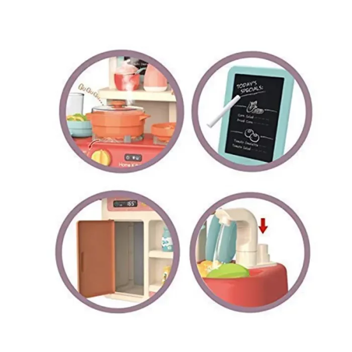 آشپزخانه کودک 36 تکه موزیکال رنگ صورتی کد 889170