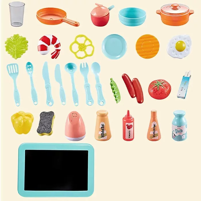 آشپزخانه کودک 36 تکه موزیکال رنگ صورتی کد 889170