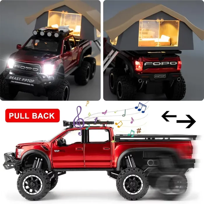 ماکت ماشین عقب کش مدل Ford raptop با کمپر کد CZ65A