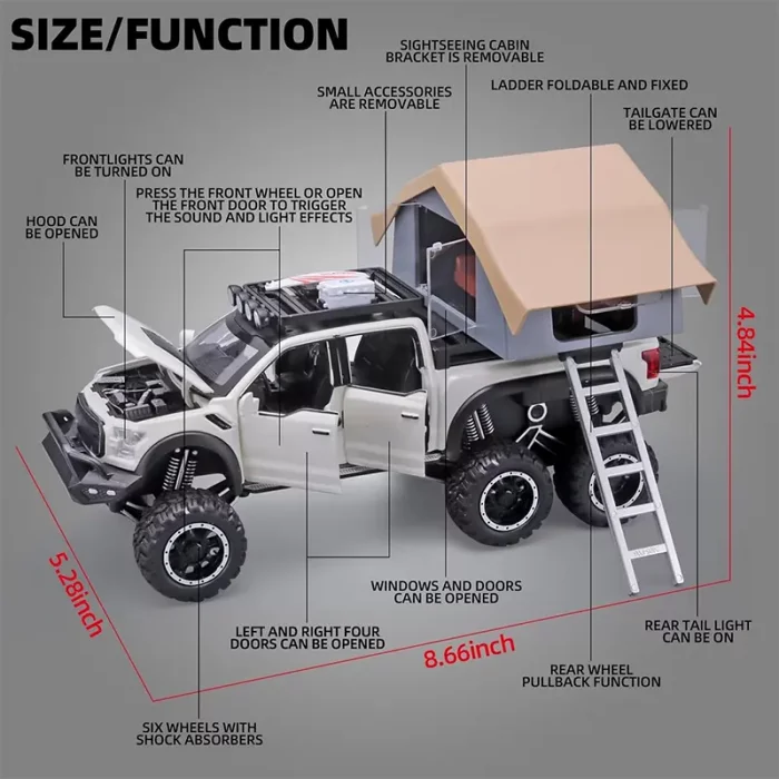 ماکت ماشین عقب کش مدل Ford raptop با کمپر کد CZ65A