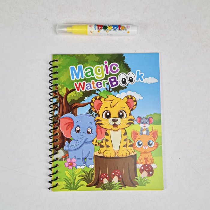 کتاب جادویی رنگ آمیزی با آب (مجیک واتر) مدل حیوانات کد MG018