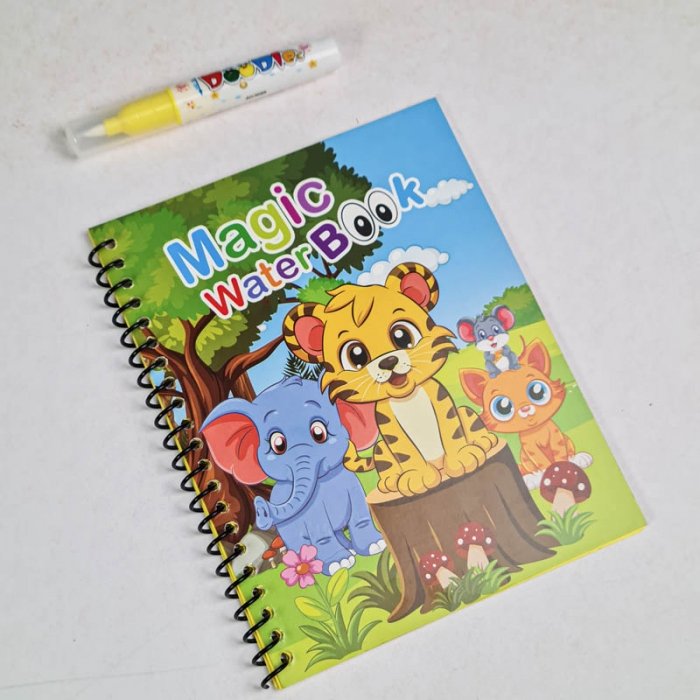 کتاب جادویی رنگ آمیزی با آب (مجیک واتر) مدل حیوانات کد MG018