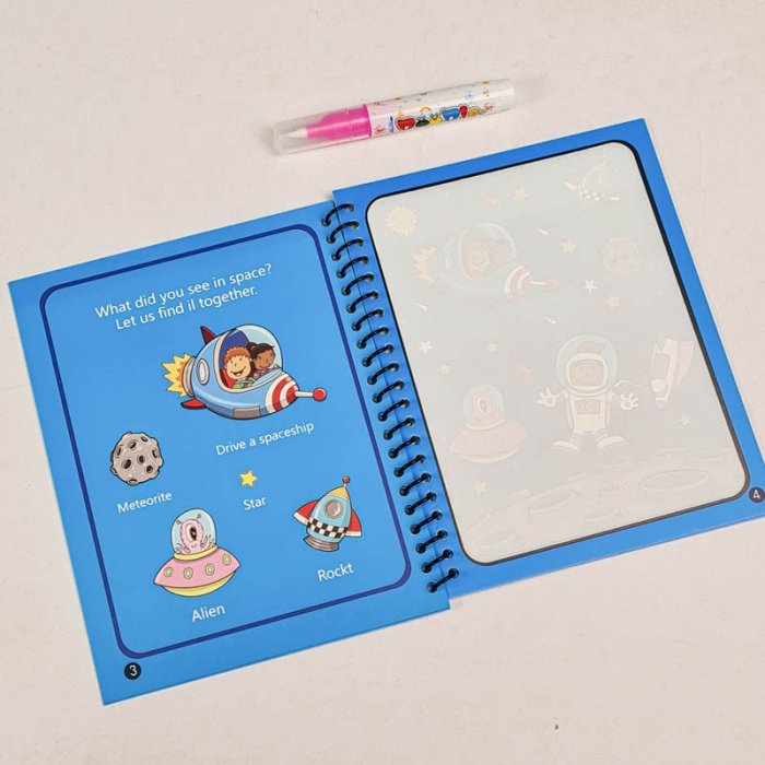 کتاب جادویی رنگ آمیزی با آب (مجیک واتر) مدل فضانورد کد BH23