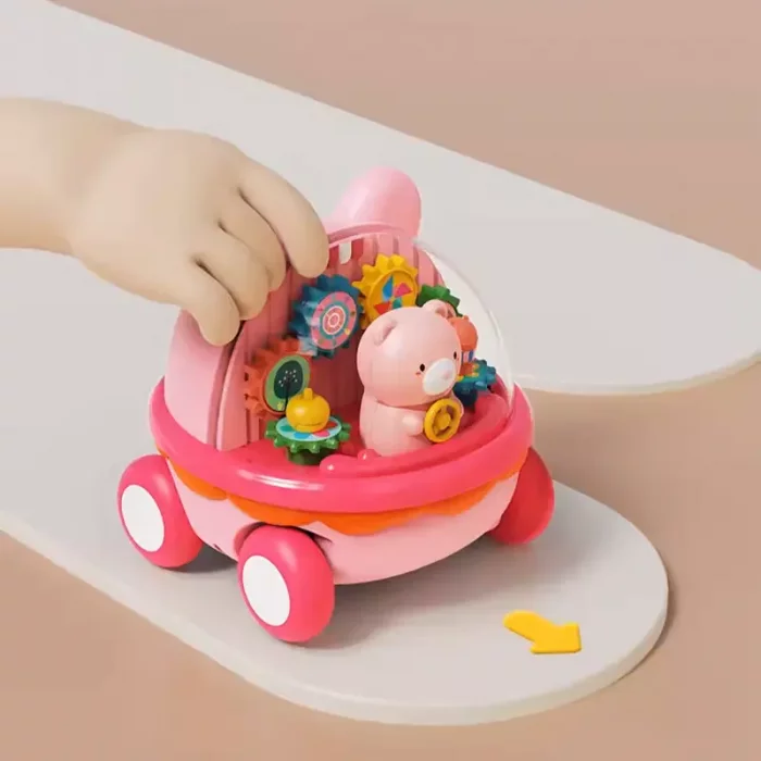 اسباب بازی ماشین قدرتی چرخ دنده کودک طرح خرس کد  HY666