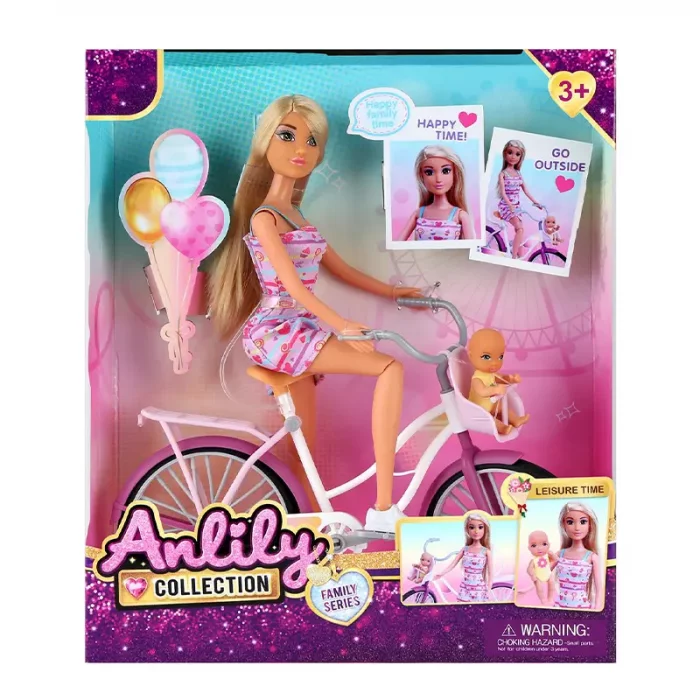 عروسک باربی ANLILY F به همراه دوچرخه کد 616266
