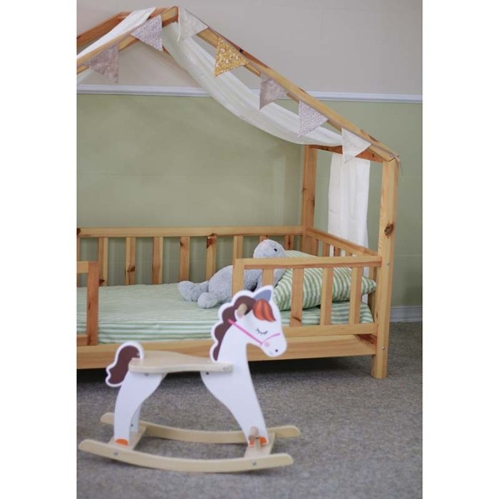 تخت خواب کودک چوبی مدل کلبه کد 6188072