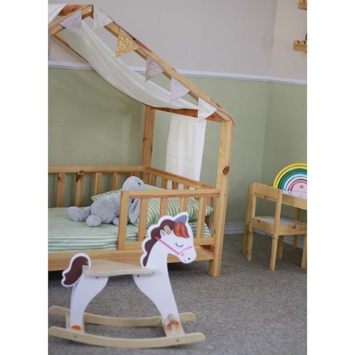 تخت خواب کودک چوبی مدل کلبه کد 6188072