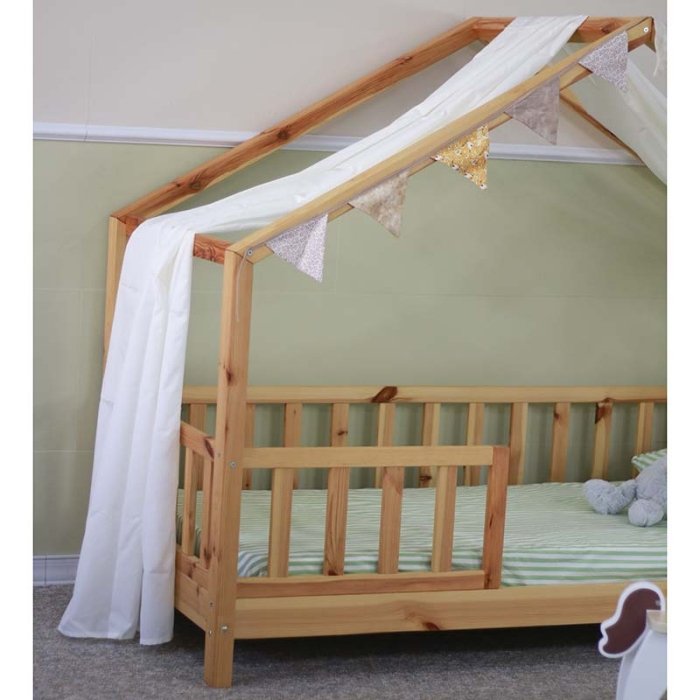 تخت خواب کودک چوبی مدل کلبه کد 6188072