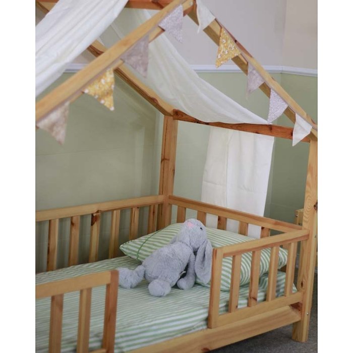 تخت خواب کودک چوبی مدل کلبه کد 6188072