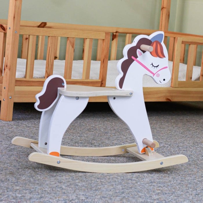 راکر  اسب چوبی رنگ سفید کد BL21150