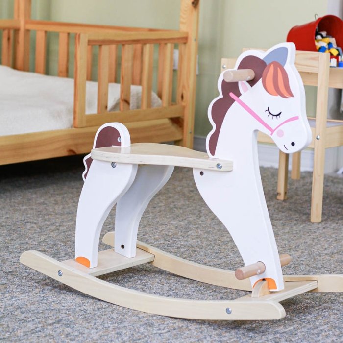 راکر  اسب چوبی رنگ سفید کد BL21150