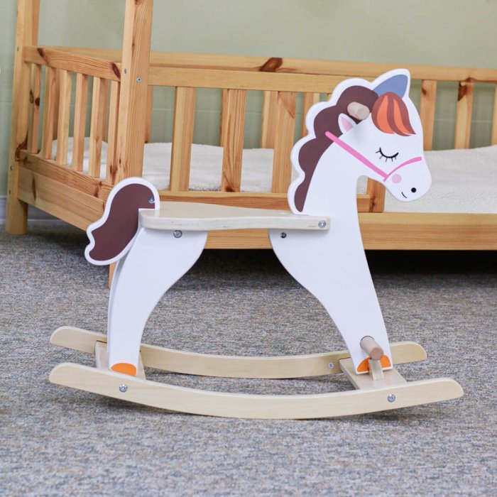 راکر  اسب چوبی رنگ سفید کد BL21150