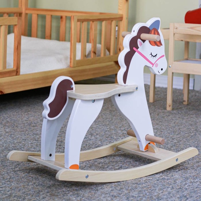 راکر  اسب چوبی رنگ سفید کد BL21150