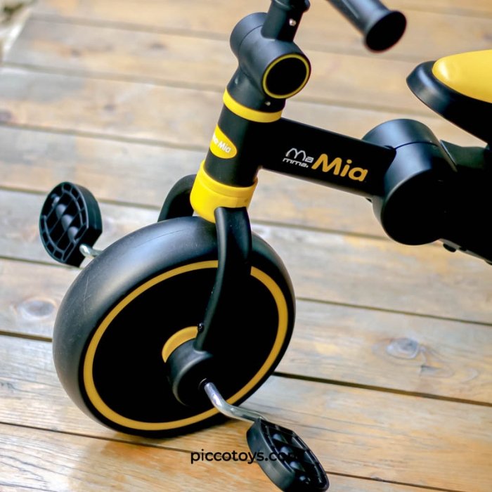 سه چرخه کودک تاشو مشکی زرد MammaMia 4*1 کد S100